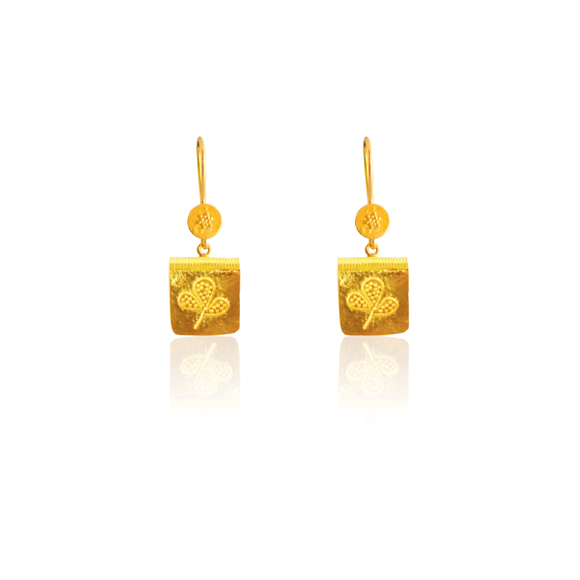 LEAF Square Gold Earrings